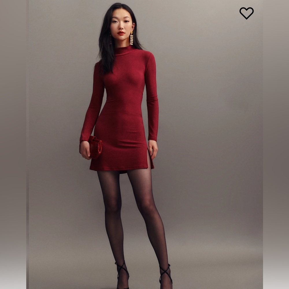 Reformation Hermia Dress (Med // Red Sparkle)